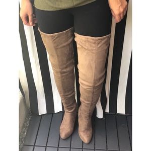 Taupe Thigh High Boots